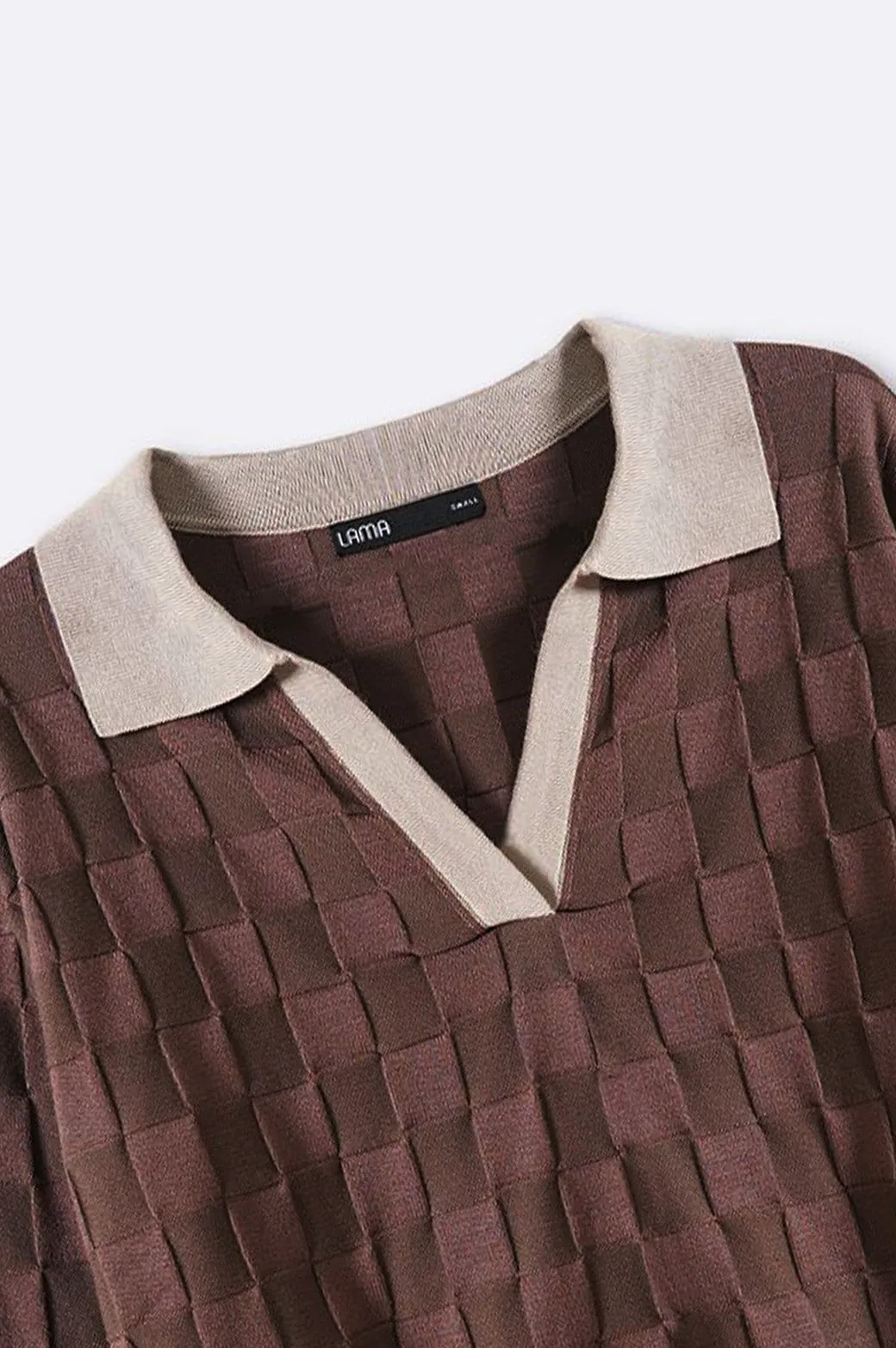 CHECKERED KNIT POLO