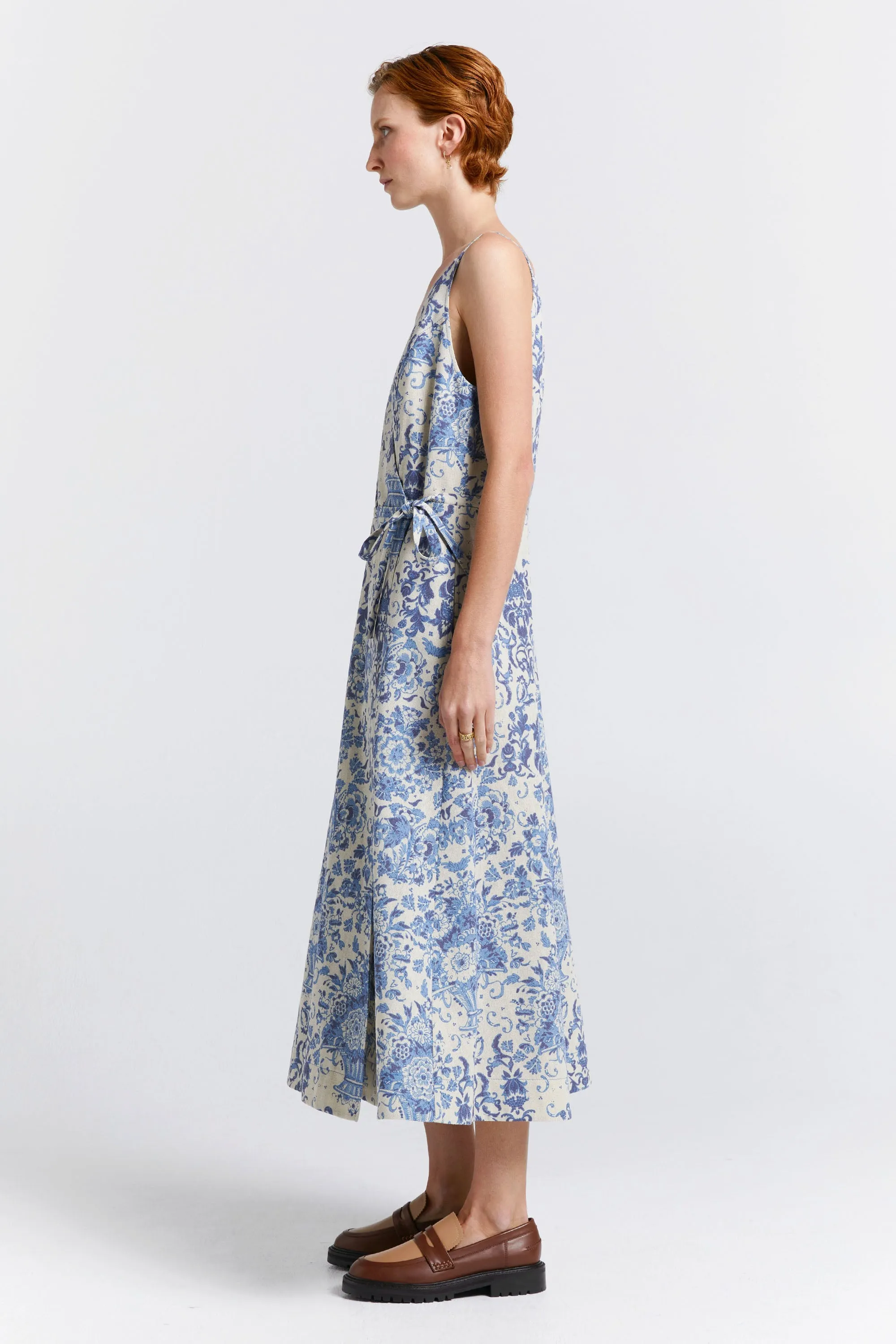 Cherished Wrap Dress Natural/Blue
