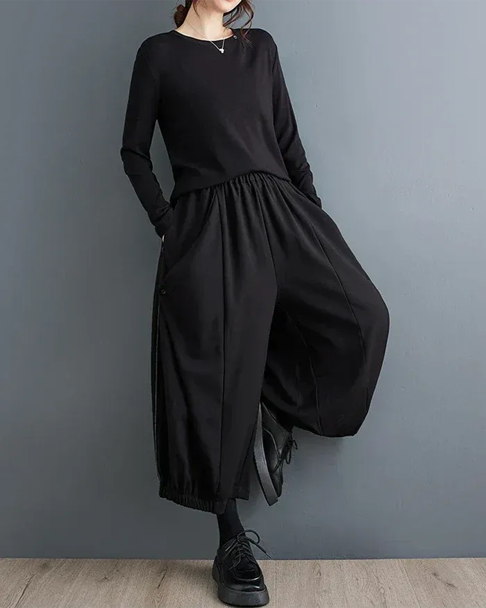 Chic Japanese Wide Leg Pants