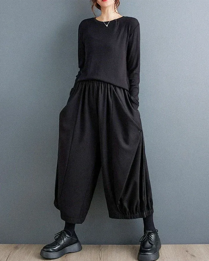 Chic Japanese Wide Leg Pants
