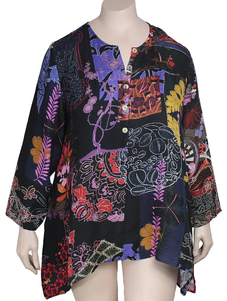 Citron Silk Print Tunic