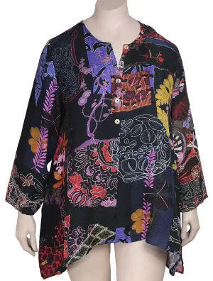Citron Silk Print Tunic