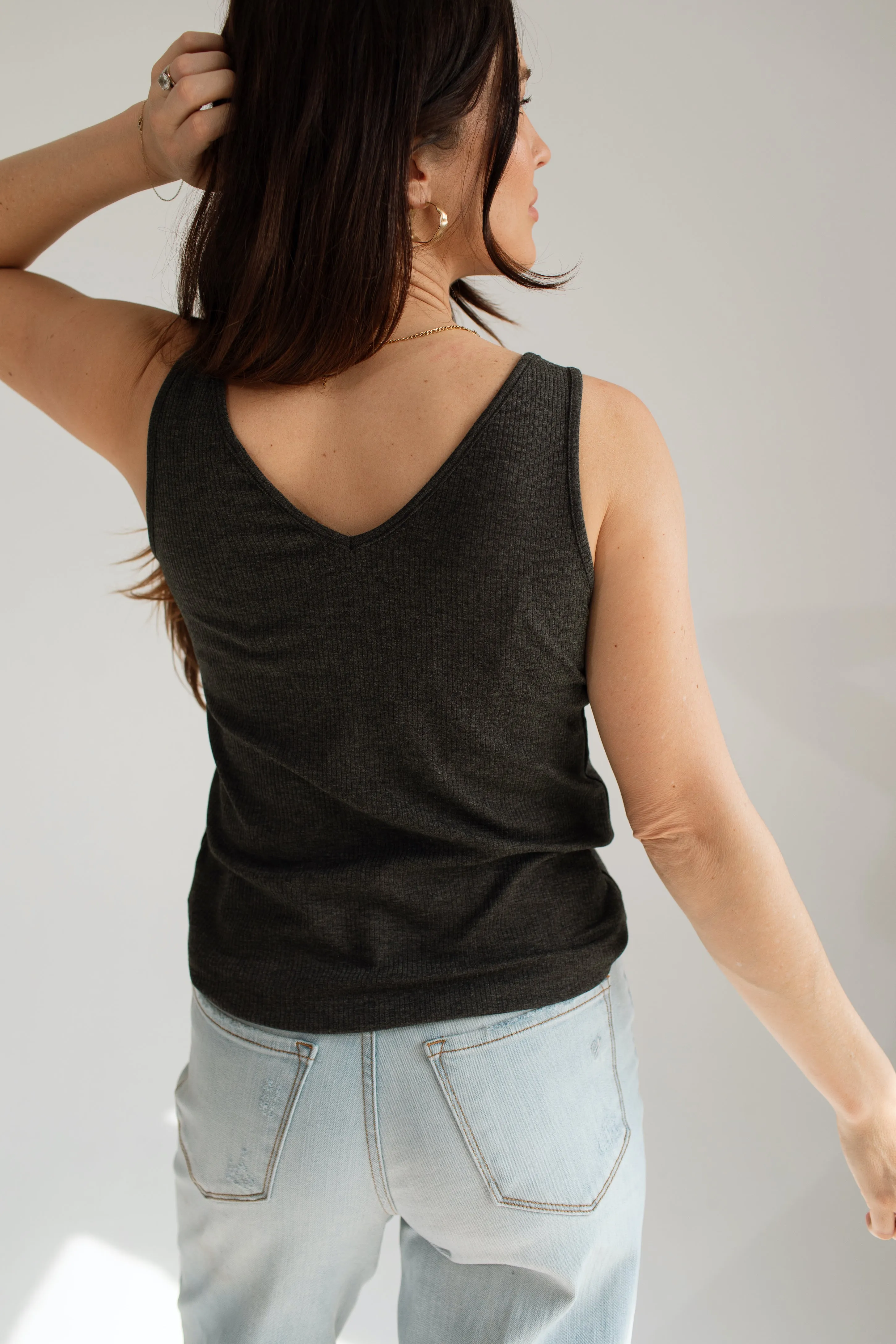 CJ's Favorite Ribbed V-Neck Tank