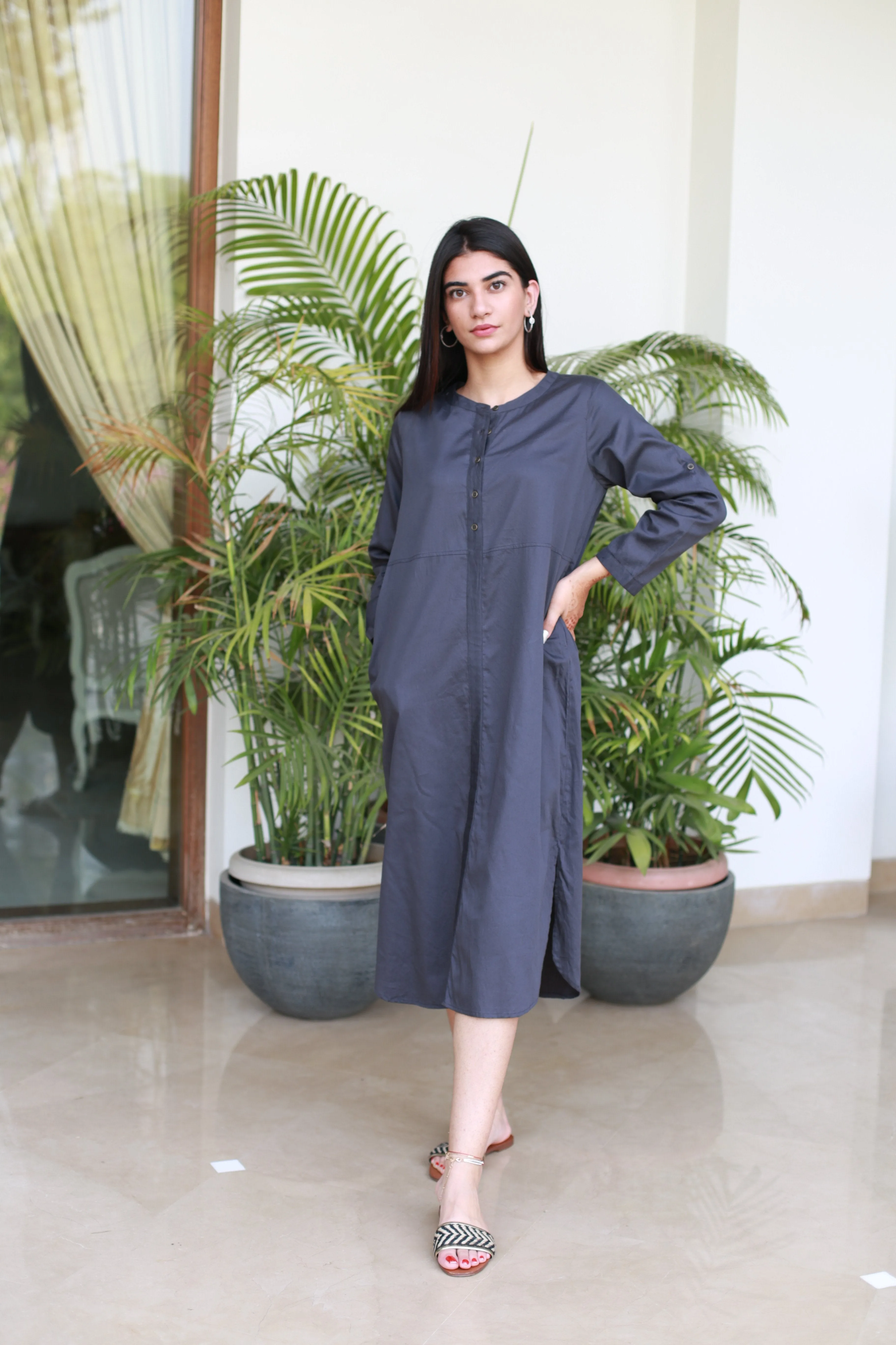 CLASSIC TUNIC-CHARCOAL