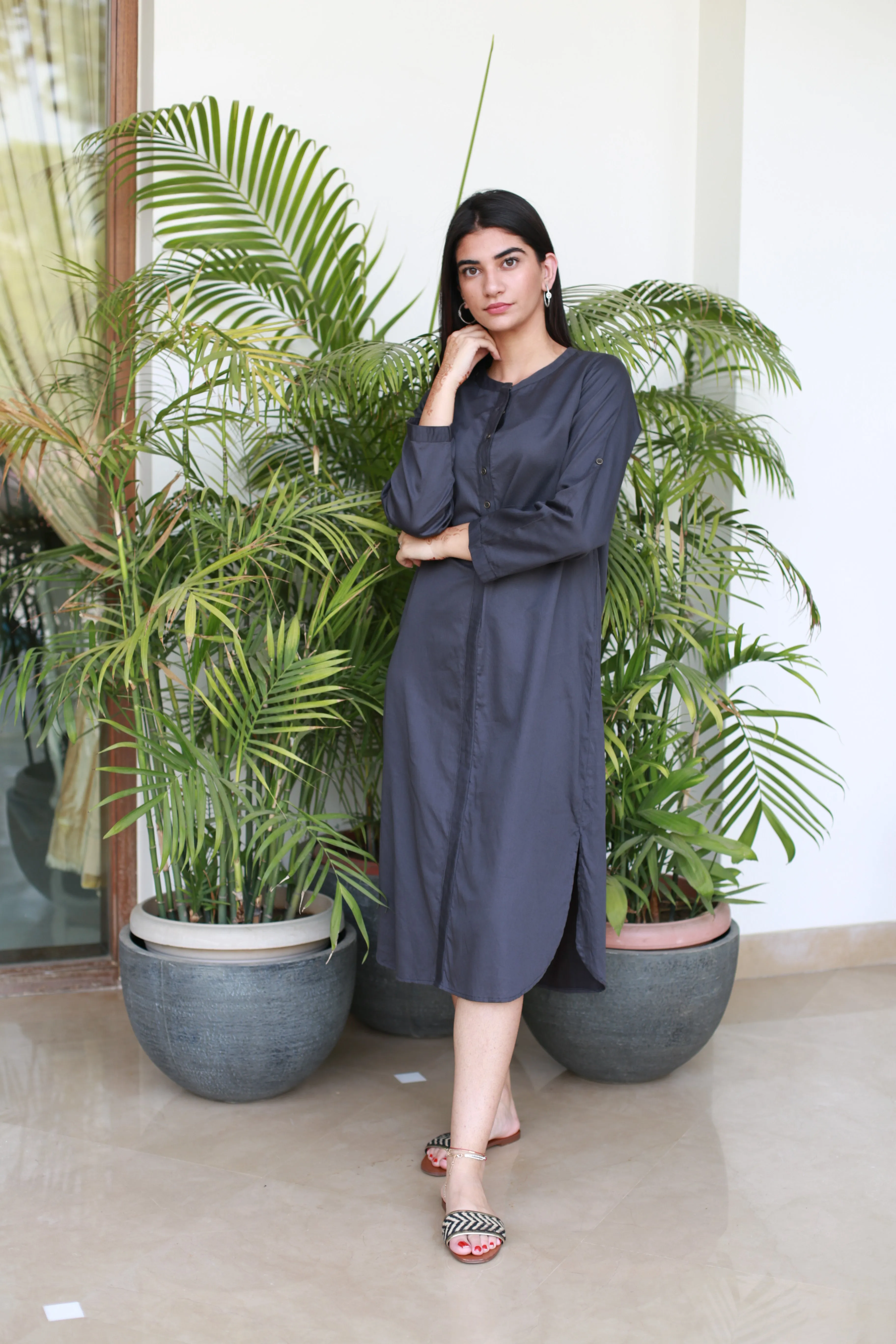 CLASSIC TUNIC-CHARCOAL