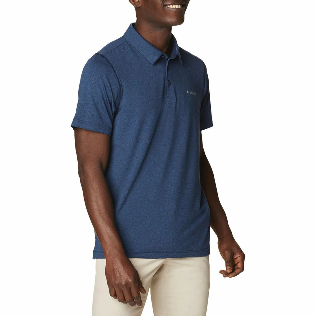 Columbia Men Navy Blue Tech Trail Polo T-Shirt