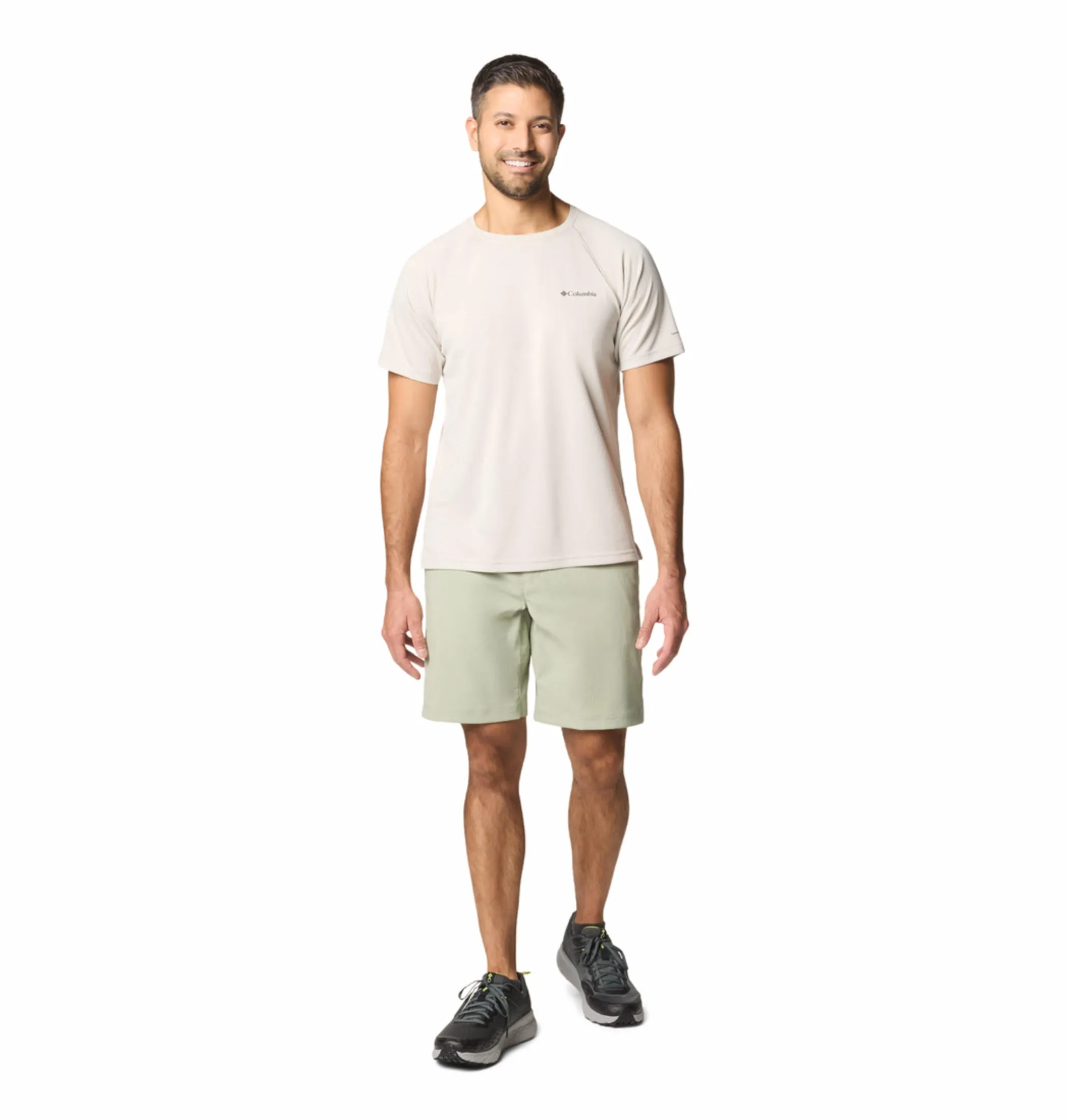 Columbia Mens Beige Omni-Shade Alpine Chill Pro Short Sleeve Crew Tshirt