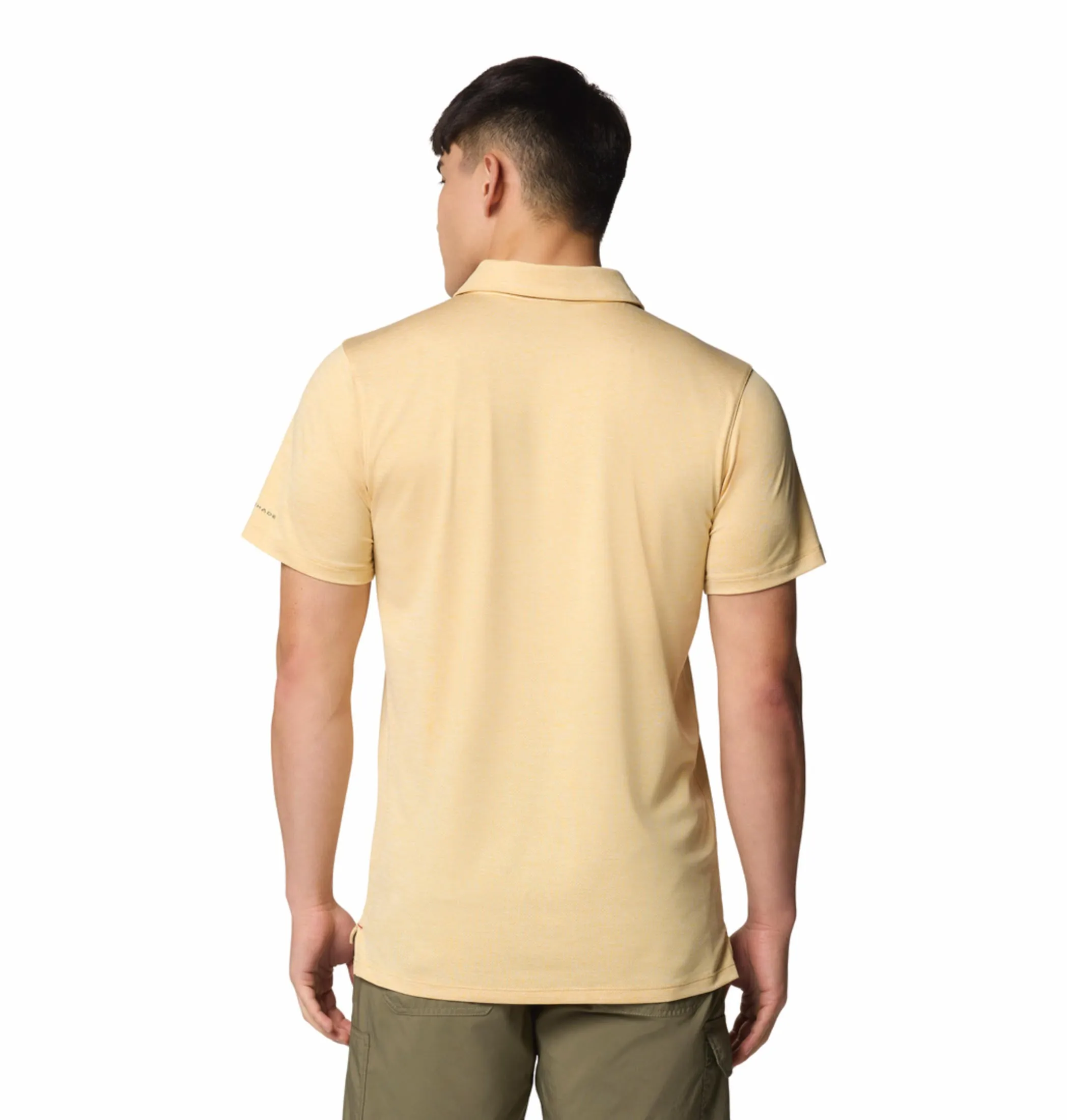 Columbia Mens Yellow Omni-Shade Tech Trail Utility Polo Tshirt