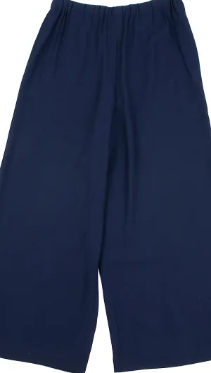 COMME des GARCONS JAPAN. TRICOT. Navy Triacetate Blend Super Wide Pants