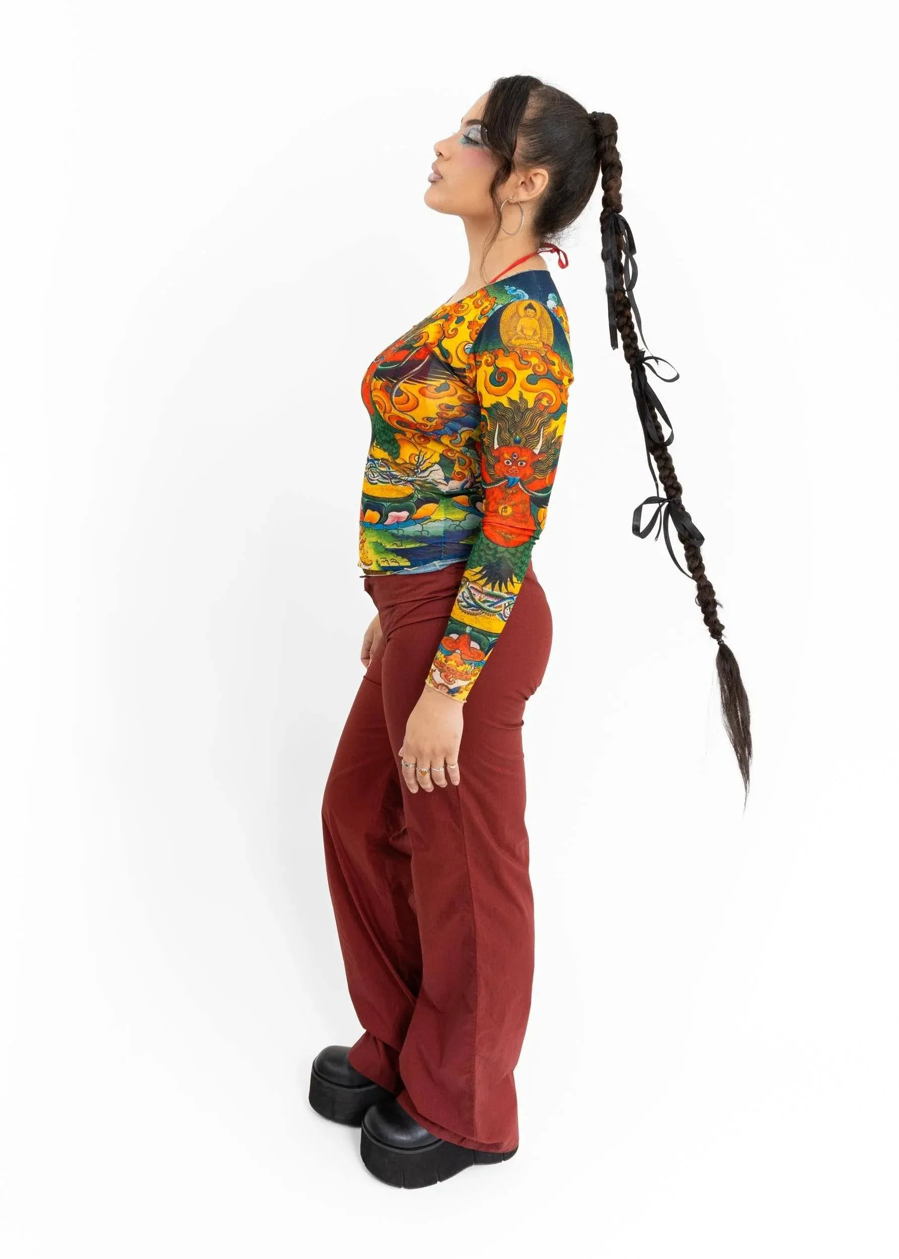 Cotton wide leg pants