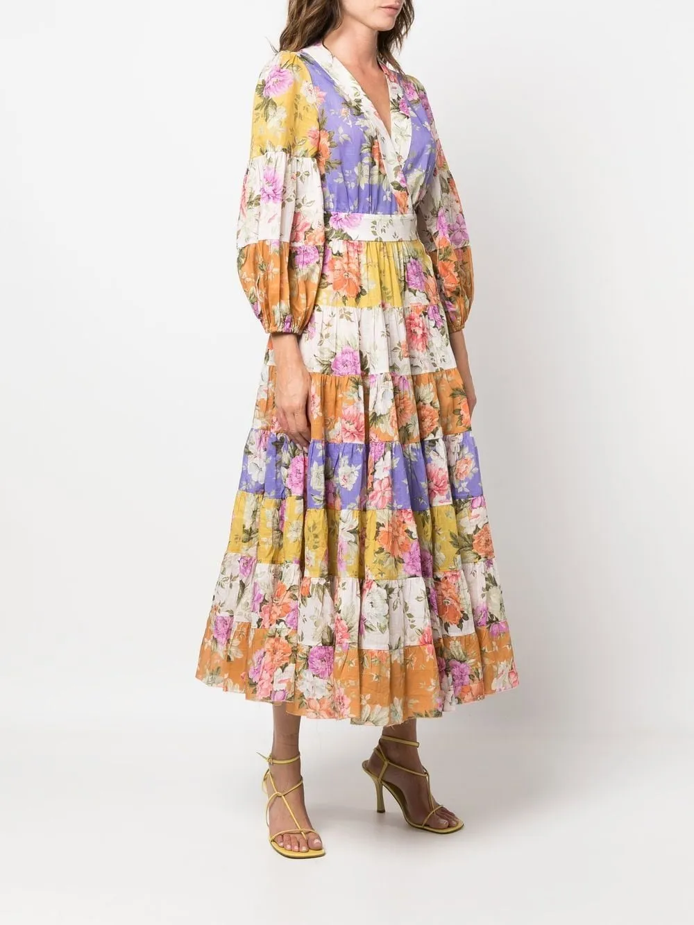 Cotton wrap midi dress