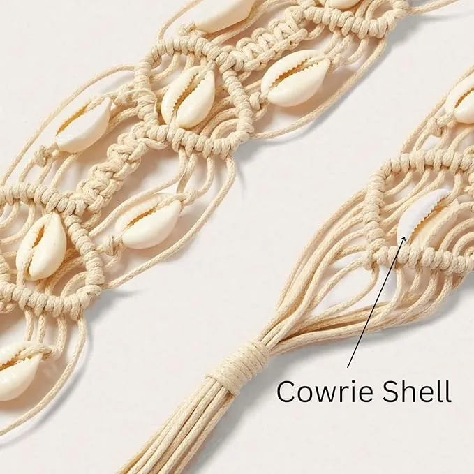Cowrie Shell Macrame Waist Belt