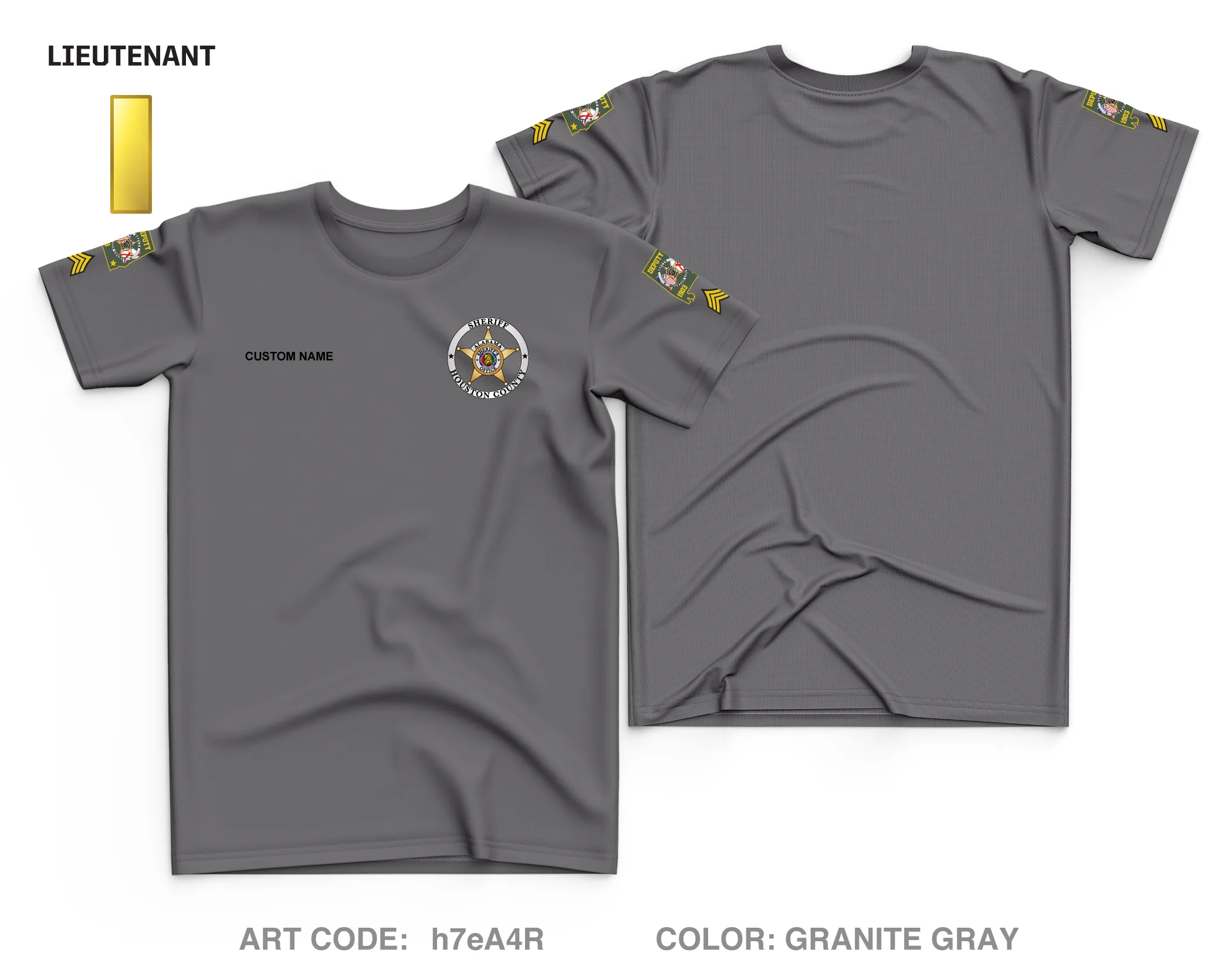 CUSTOM Houston County Sheriffs Department Core Men's SS Performance Tee - h7eA4R_LIEUT