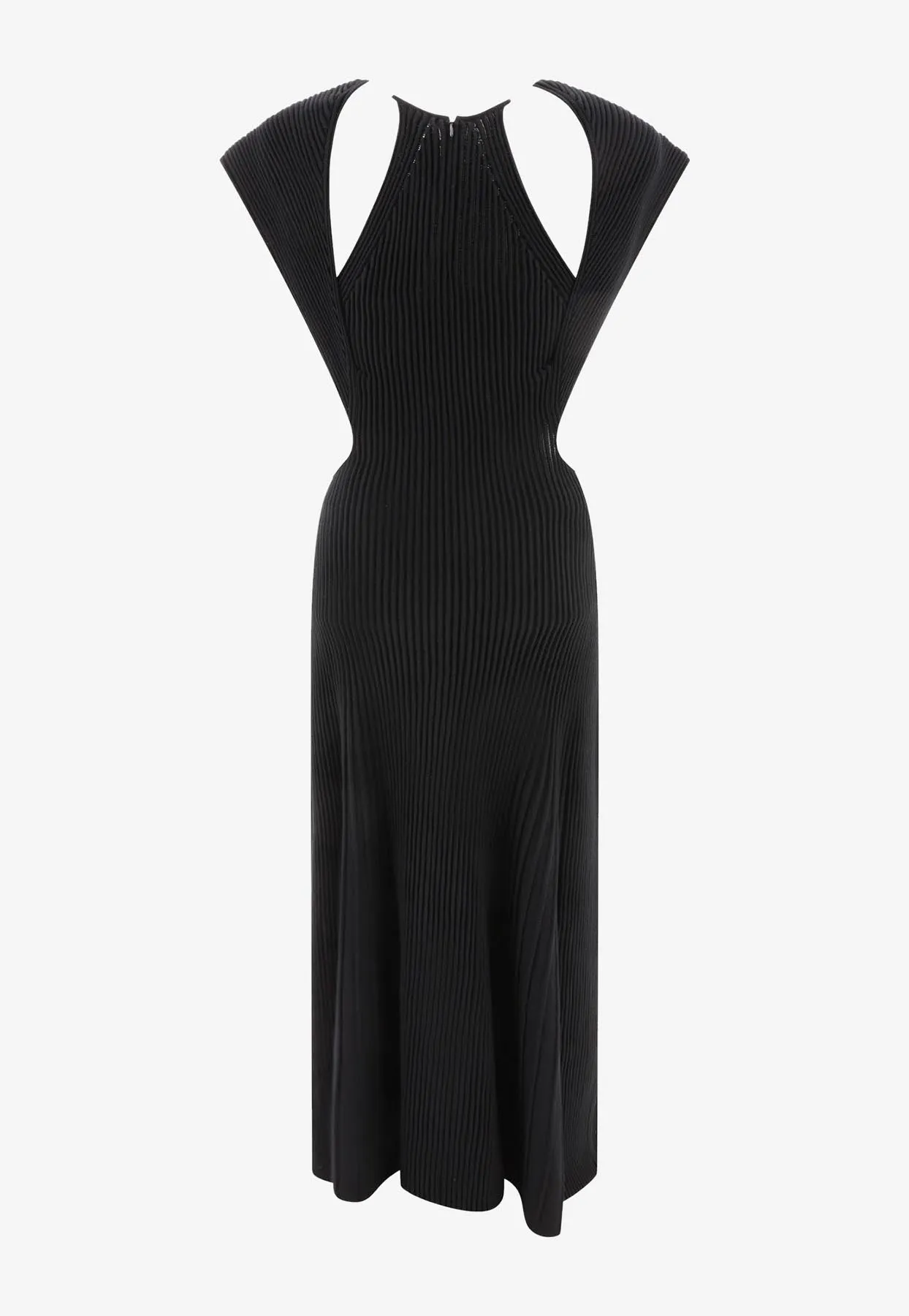 Cut-Out Wool Midi Dress