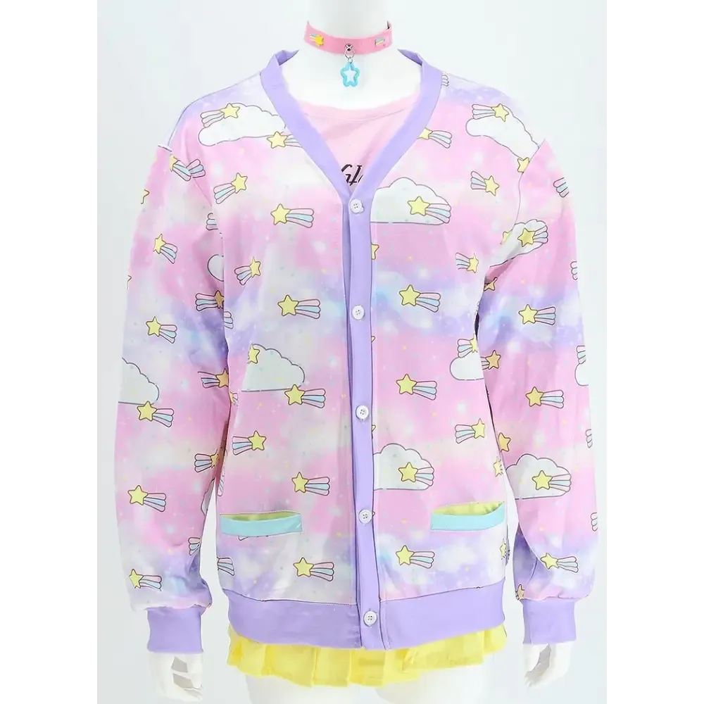 Cute Shooting Star Cardigan Sweater for Y2K Style Lovers