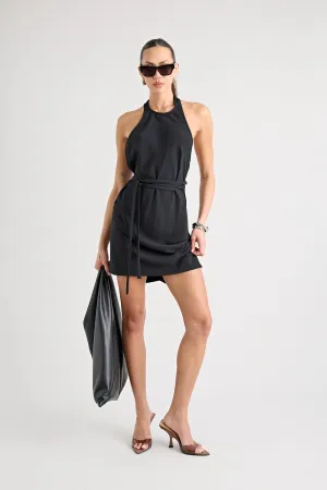 CYRIL WRAP DRESS | BLACK