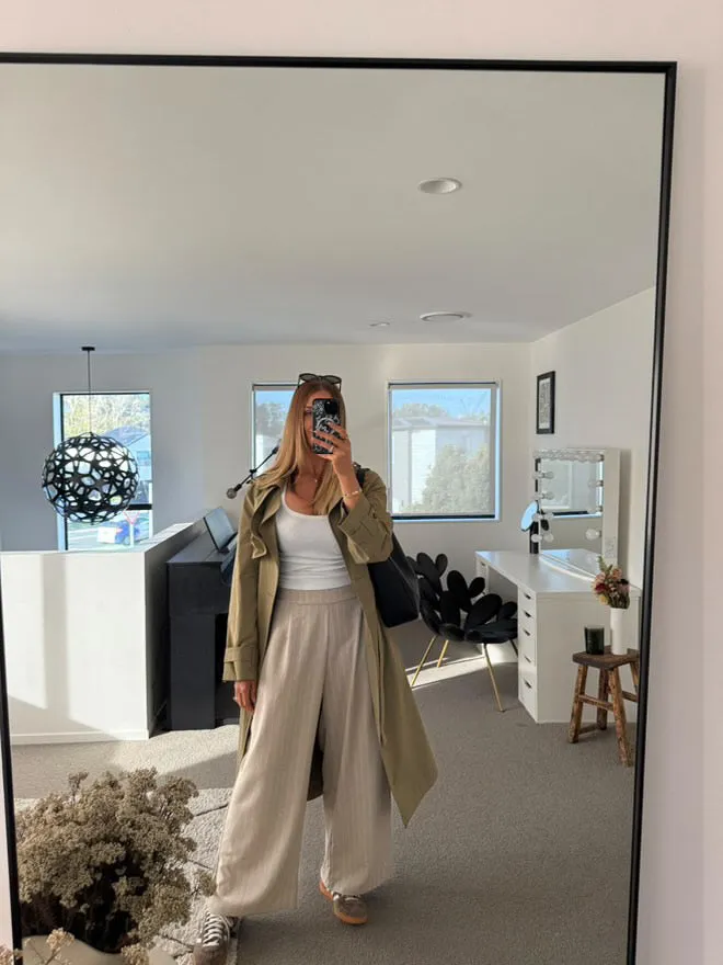 Dawn Beige Wide Leg Pants