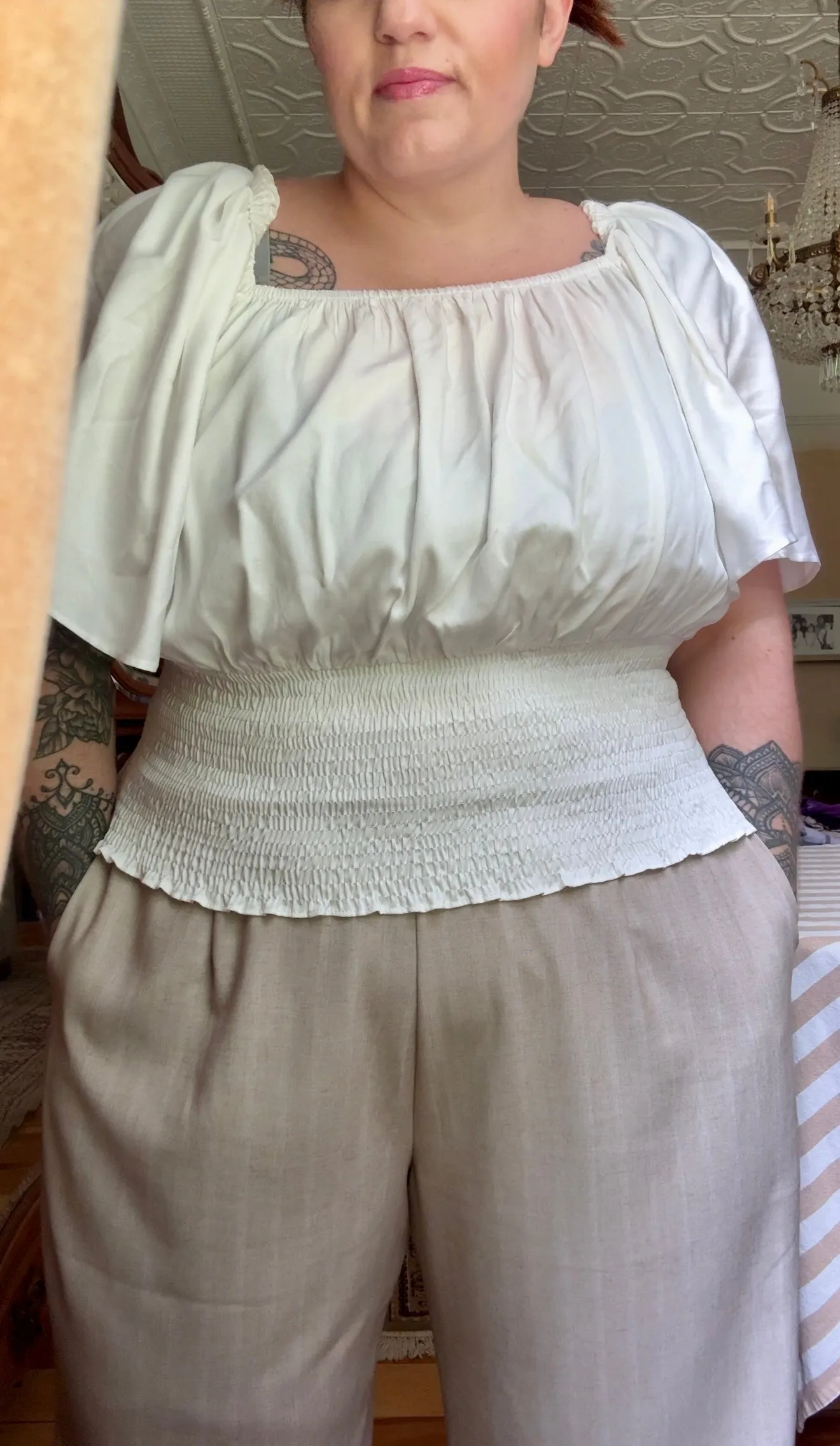Dawn Beige Wide Leg Pants