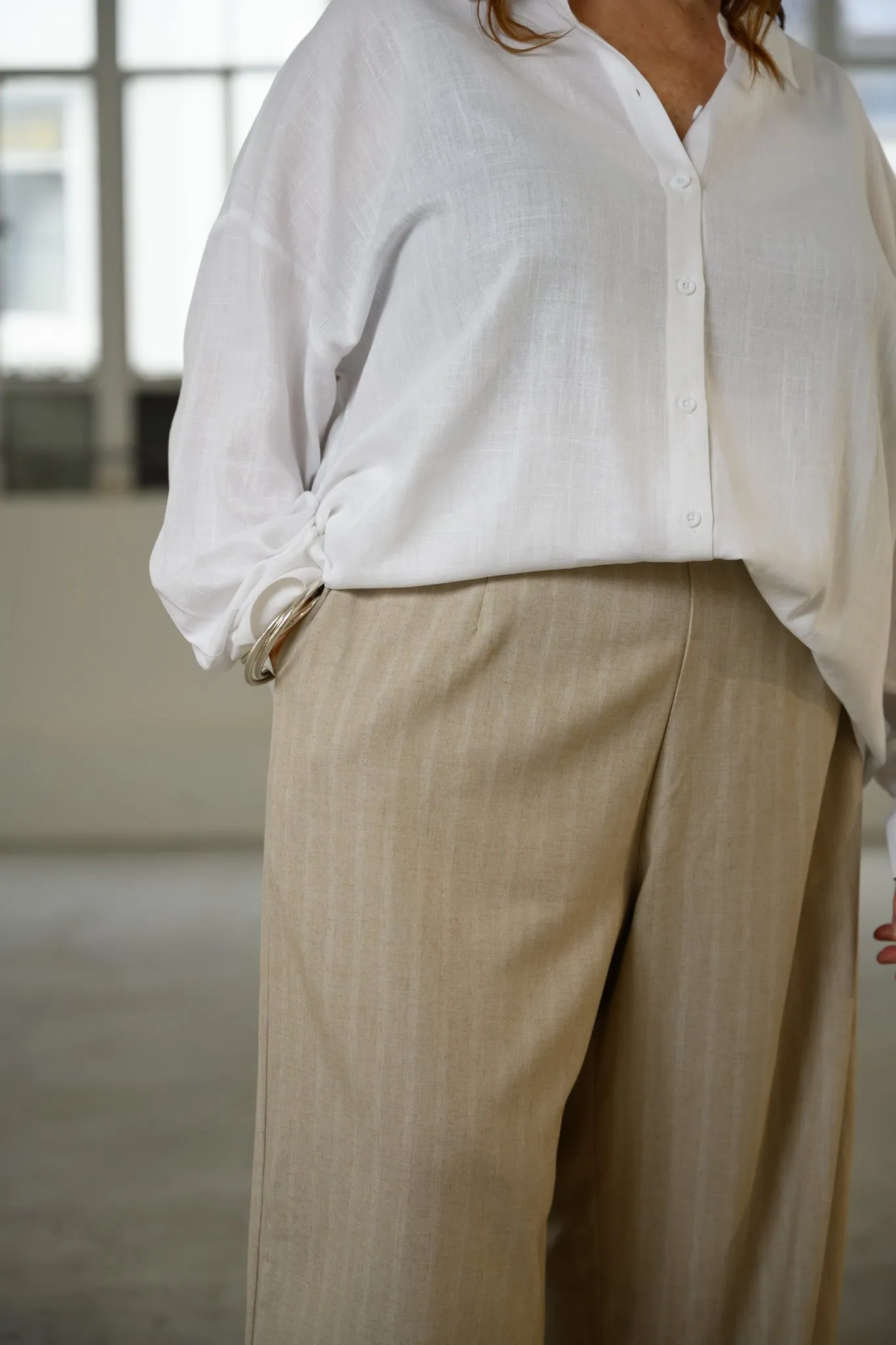 Dawn Beige Wide Leg Pants