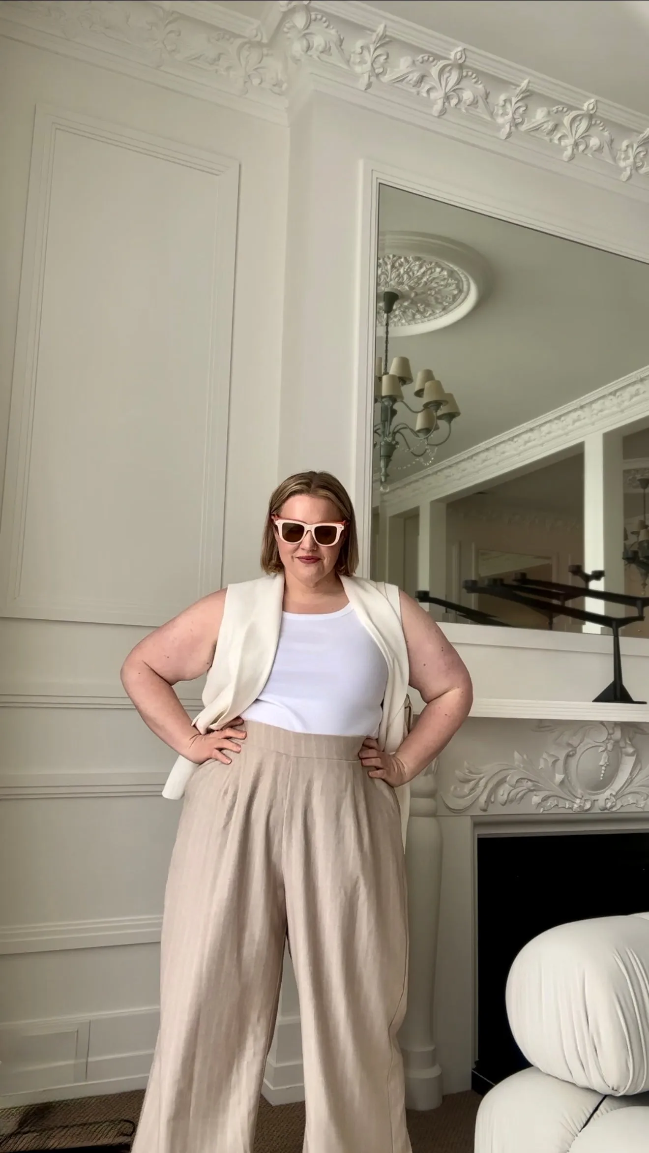 Dawn Beige Wide Leg Pants