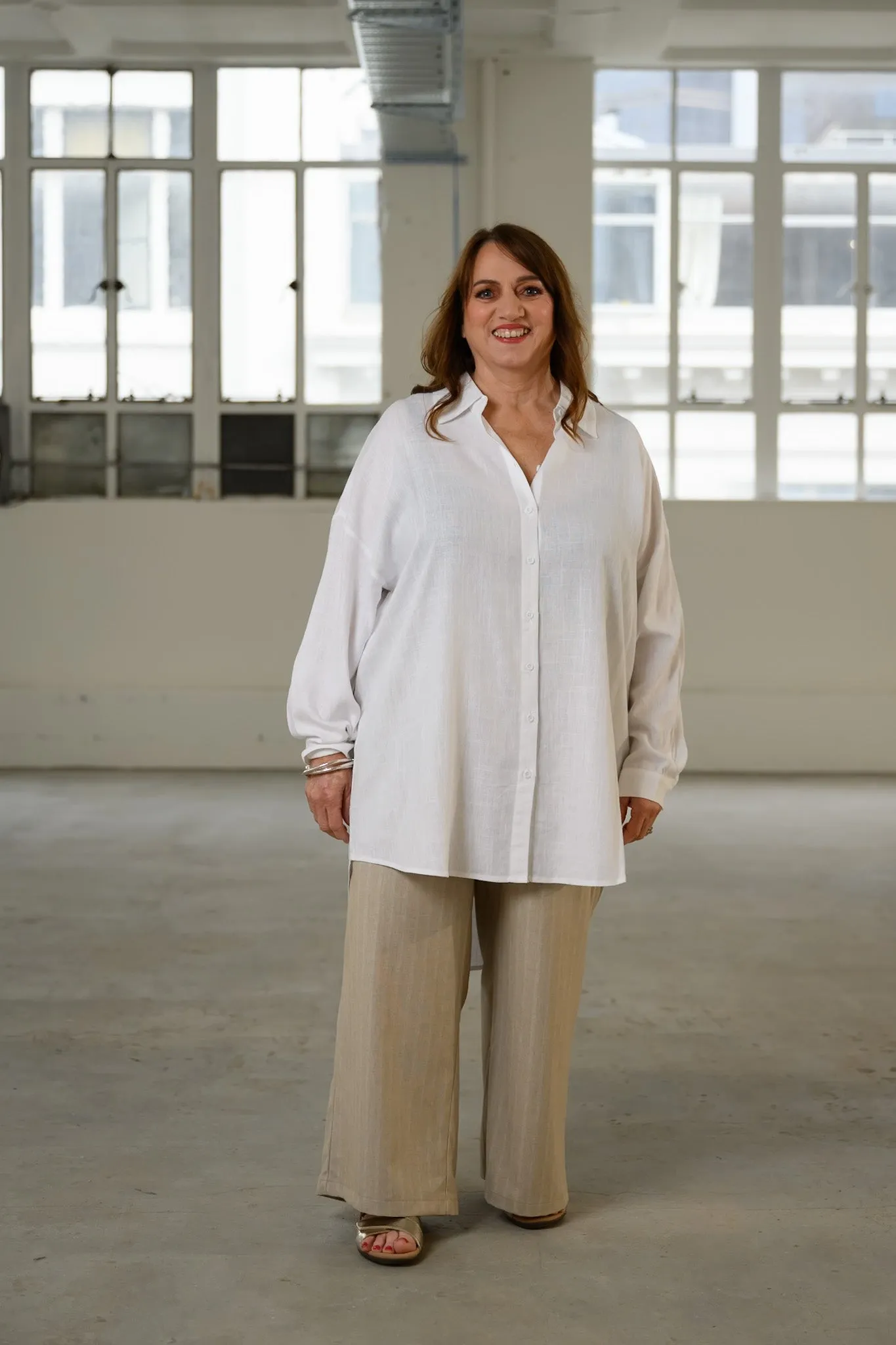 Dawn Beige Wide Leg Pants