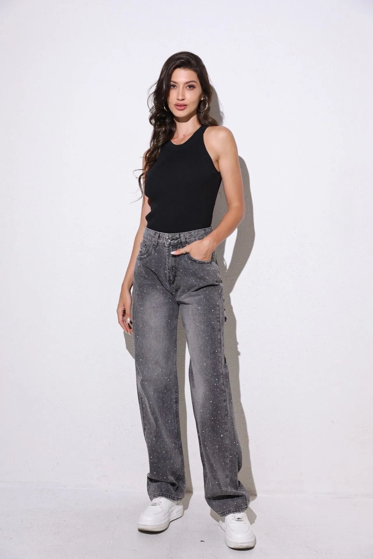 Destroyed Stone Jeans ( No Stretch )