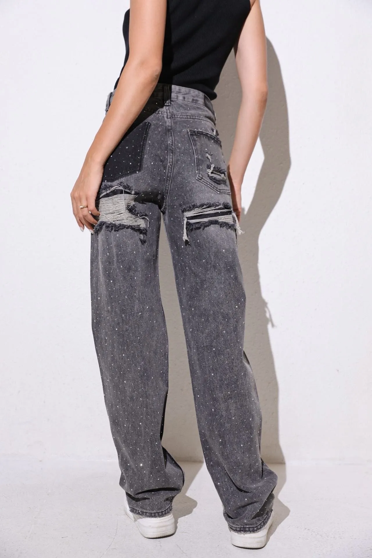 Destroyed Stone Jeans ( No Stretch )
