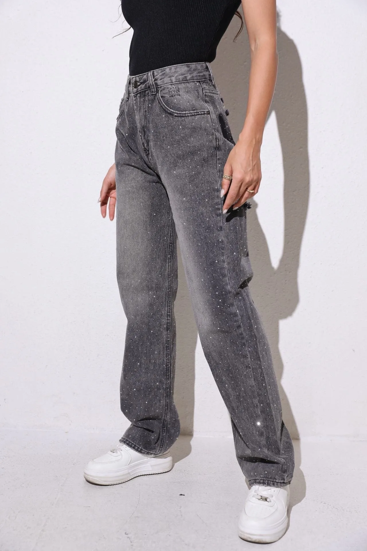 Destroyed Stone Jeans ( No Stretch )