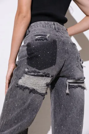 Destroyed Stone Jeans ( No Stretch )