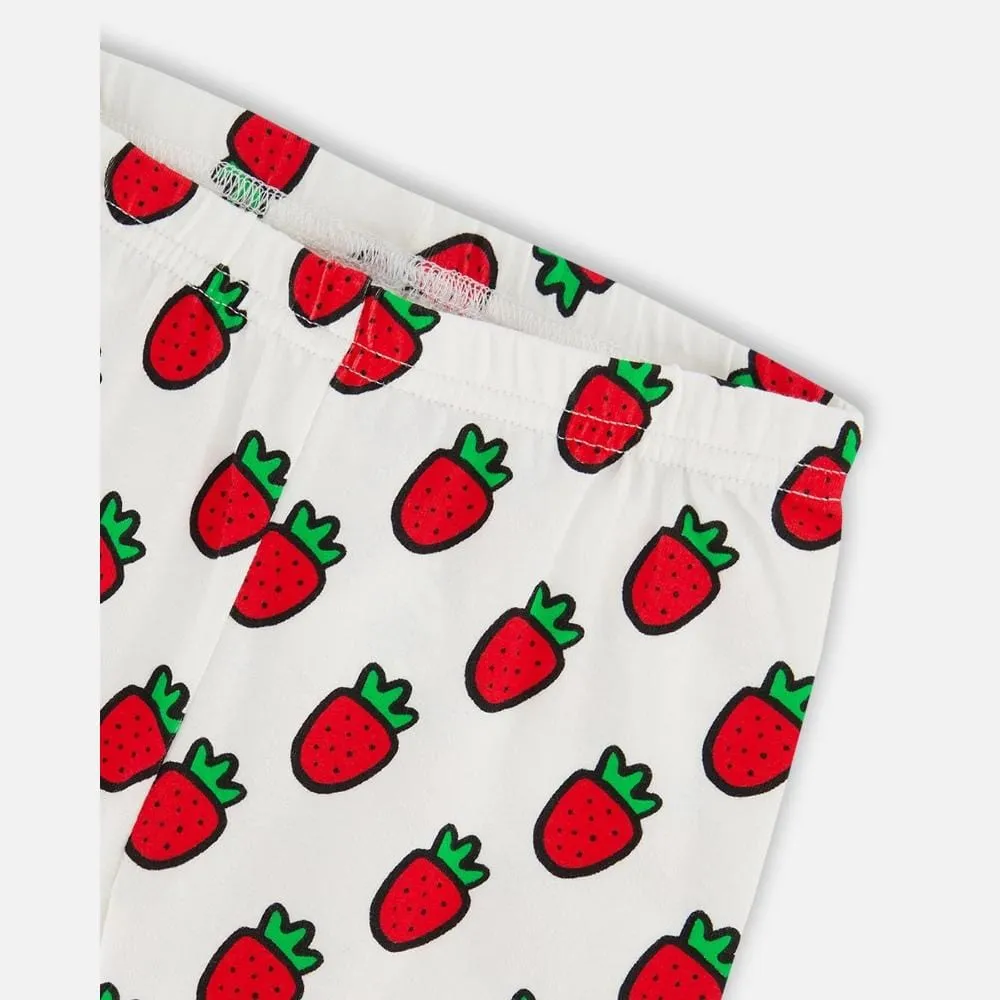 Deux Par Deux Organic Jersey Leggings - Pop Strawberry