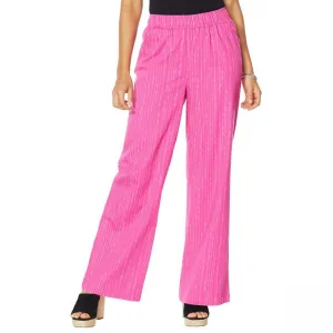 DG2 by Diane Gilman Women's Tall Elastic Waist Wide Leg Pants
