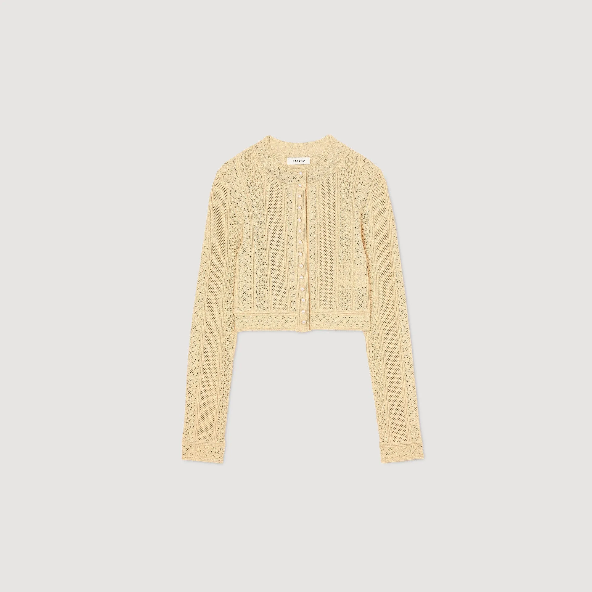 Divin Sheer Knit Cardigan Gold