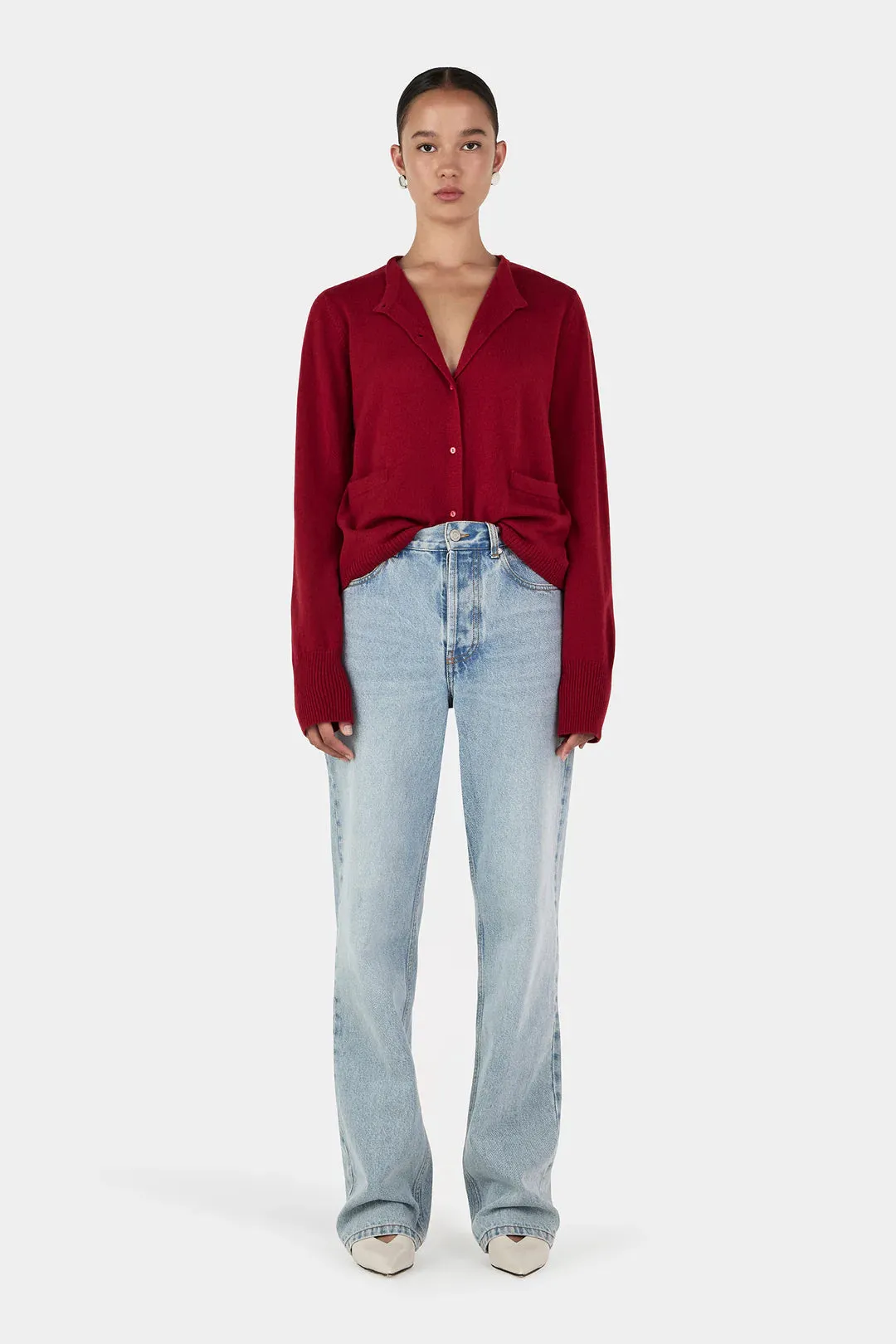 Dolly Cashmere Cardigan - Red Dahlia