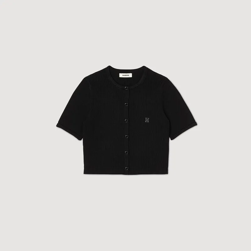 Dony Cropped Cardigan Black