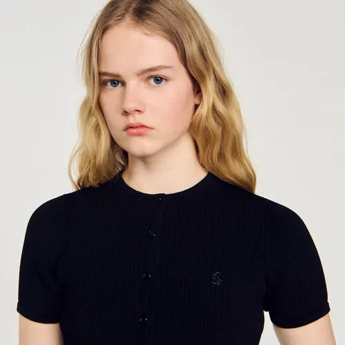 Dony Cropped Cardigan Black