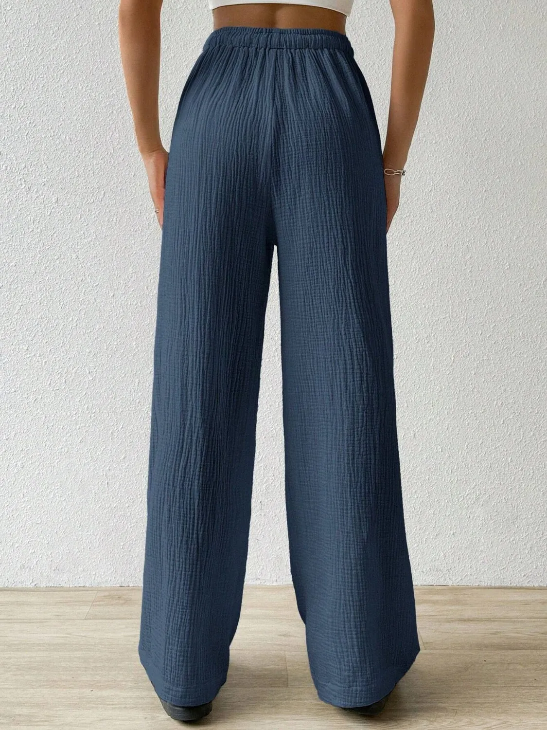 Drawstring Wide Leg Pants