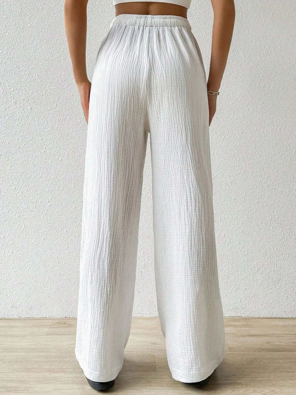 Drawstring Wide Leg Pants
