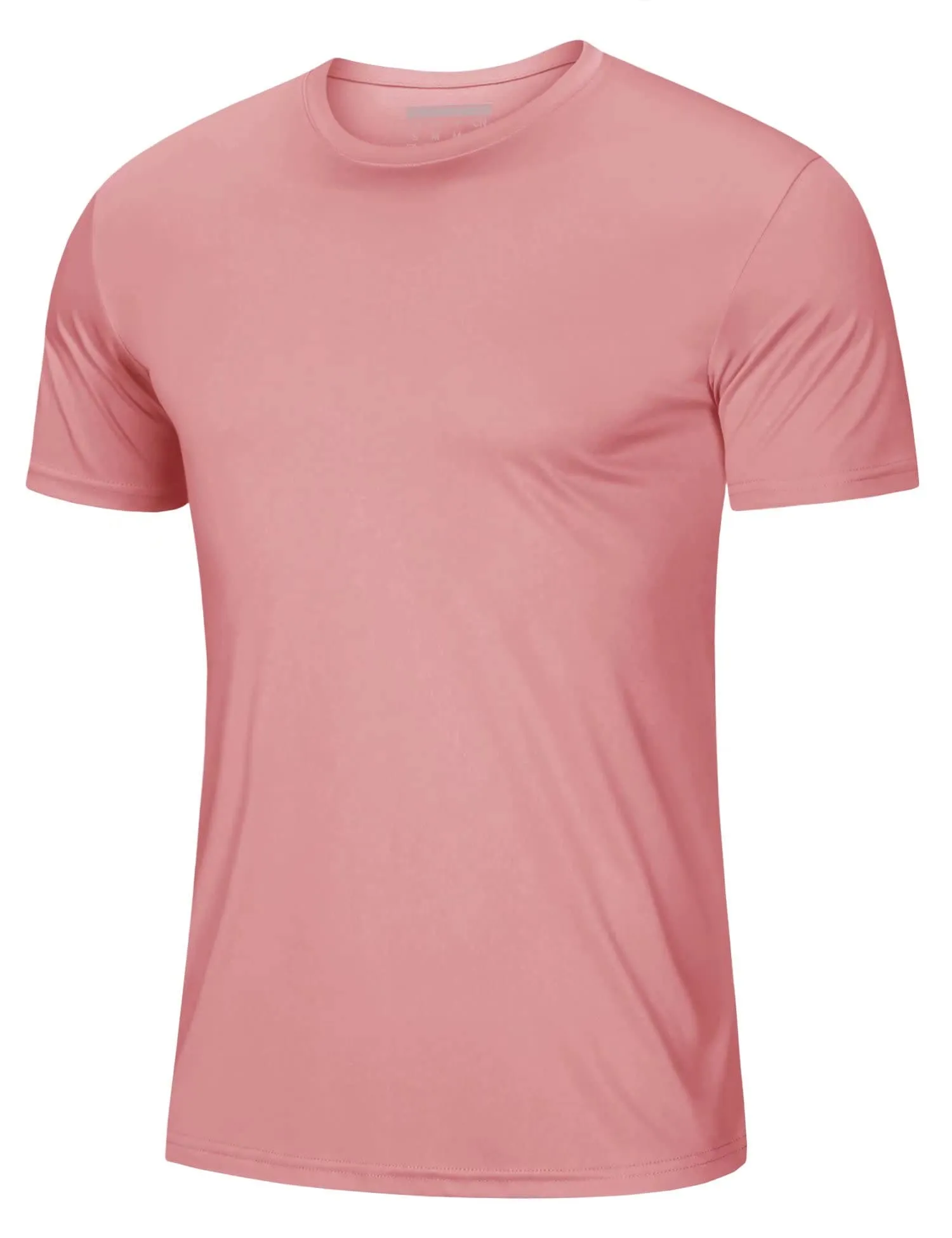Dry Fit Shirts Men Workout Shirts Summer UPF 50 Shirts Rash Guards Shirts Moisture Wicking Running T-Shirt Outdoor Tshirts Grey Pink