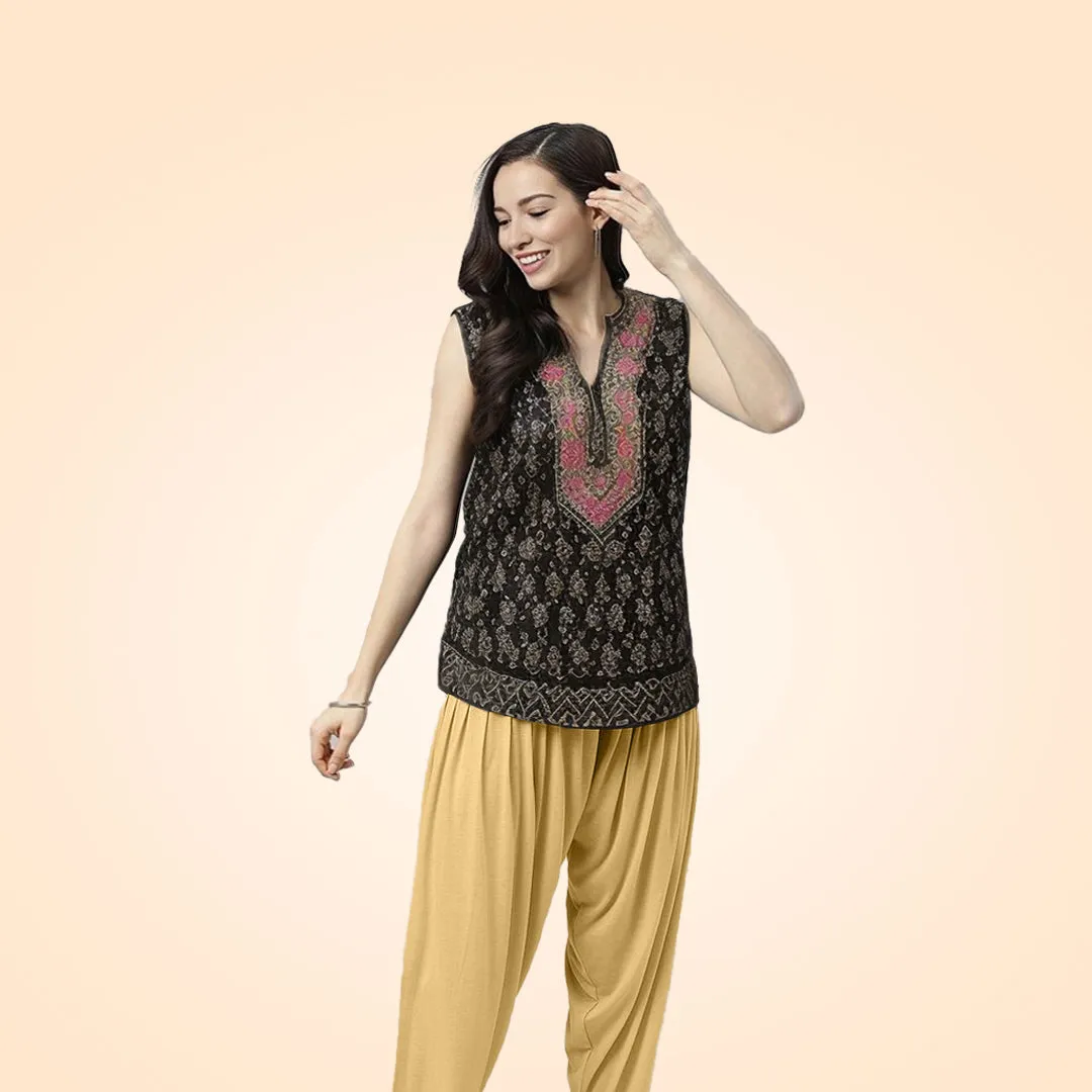 Durable and Comfortable Viscose Rayon Patiala Pants for Women - Beige