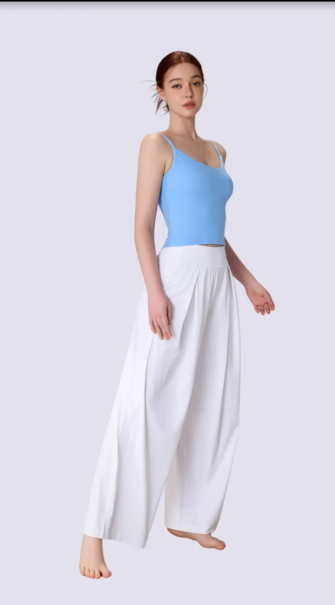 Elegance High Waist Fold Front Wide Leg Pants