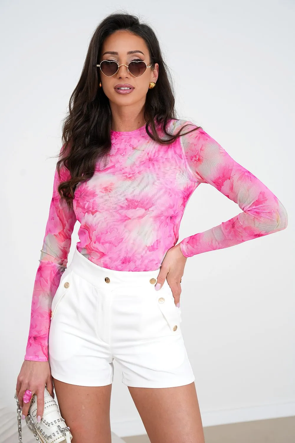 Elegant Tulle Blouse with Long Sleeves