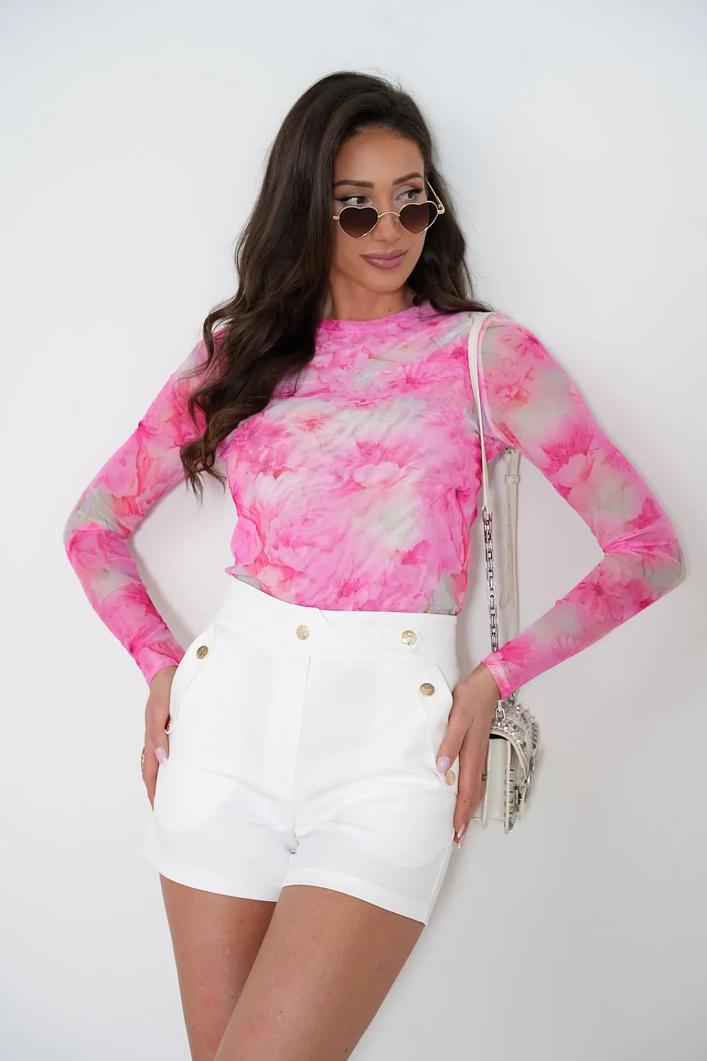 Elegant Tulle Blouse with Long Sleeves