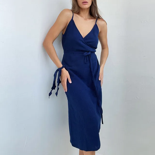 Elegant V-Neck Sleeveless Dresses For Women