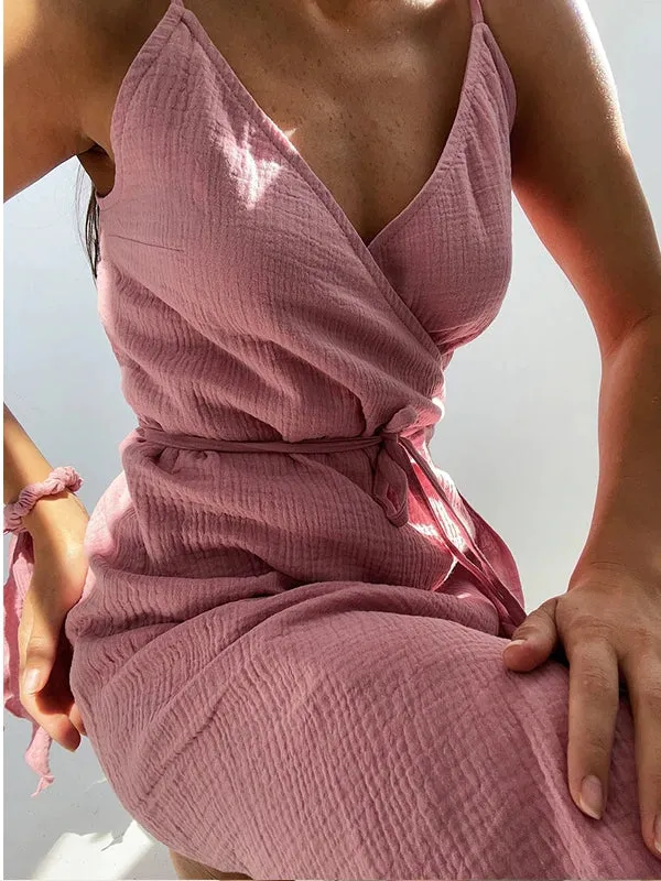 Elegant V-Neck Sleeveless Dresses For Women