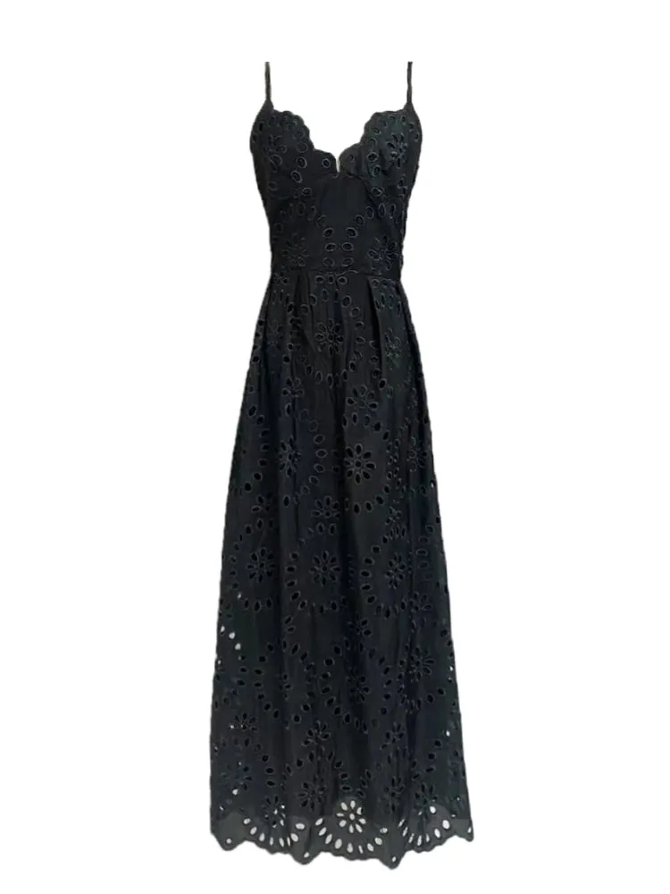 Embroidered Camisole Hollow Out Sleeveless Dresses