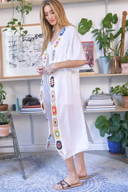Embroidered Long Kimono
