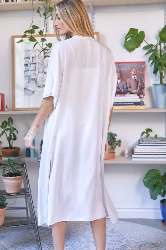 Embroidered Long Kimono