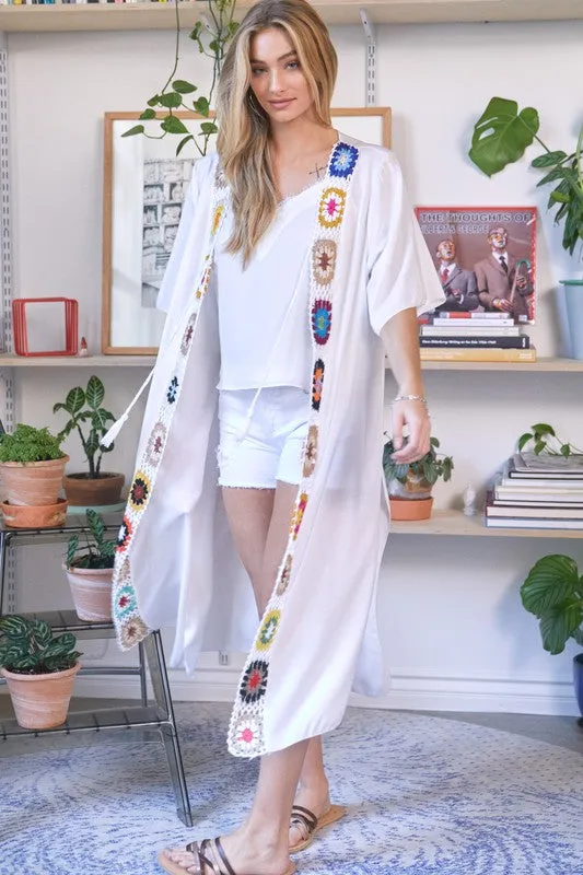 Embroidered Long Kimono