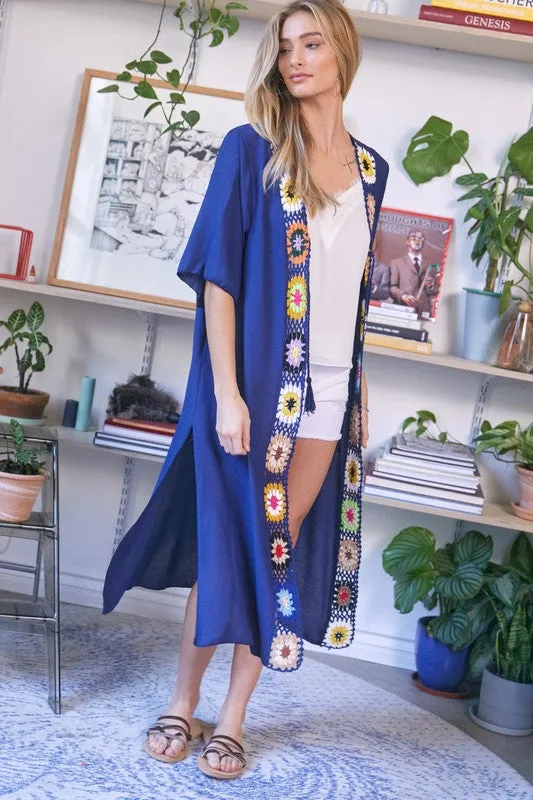 Embroidered Long Kimono