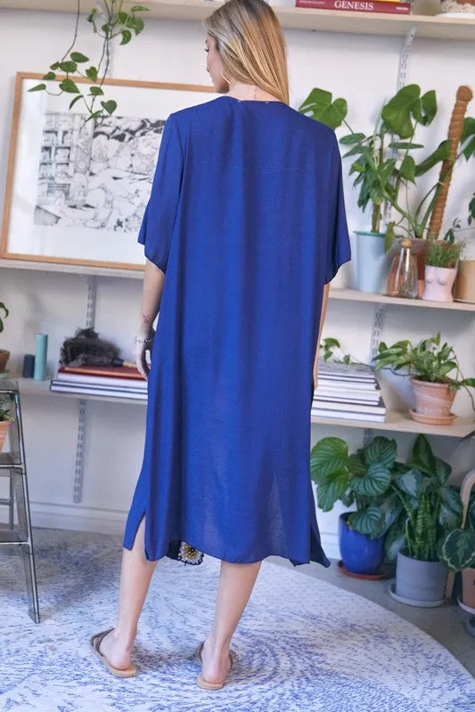 Embroidered Long Kimono
